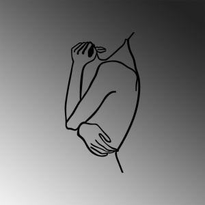 Μεταλλικός πίνακας Woman Μαύρο 70x0.15x38 cm - Img 5