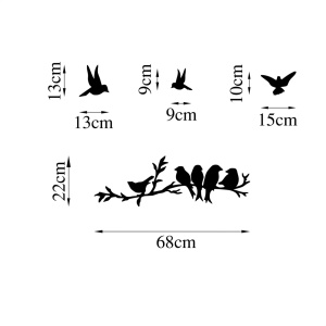 Μεταλλικό Διακοσμητικό Τοίχου Bird Community, Μαύρο, 13x13 cm - Img 5
