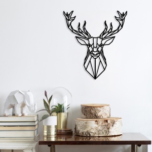 Μεταλλικός πίνακας Deer4 Μαύρο 60x65 cm