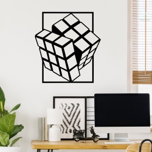 Μεταλλικός πίνακας Rubik's Μαύρο 64x69 cm