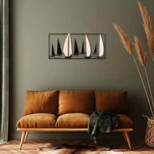 Μεταλλικός πίνακας Yelkenli Πολύχρωμος 40x91x5 cm