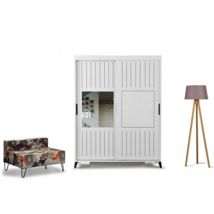 Ντουλάπα Pasific Home Fuga - 130 Parlak Beyaz Dolap