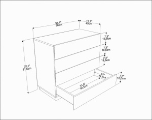 Ντουλάπα Lines Λευκό 90x45x81.6 cm - Img 5