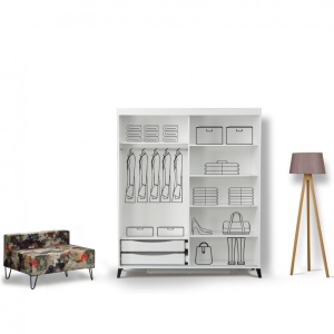 Ντουλάπα Pasific Home Fuga - 180 Parlak Beyaz Dolap - Img 2