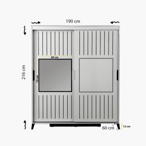 Ντουλάπα Pasific Home Fuga - 190 Parlak Beyaz Dolap - Img 8