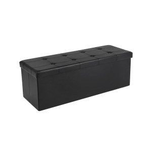 Οθωμανικό Παγκάκι Αποθήκευσης Songmics, Μαύρο, 110x38x38 cm