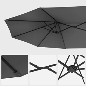 Ομπρέλα για βεράντα, Songmics, Γκρι, 460x270x245 cm - Img 7