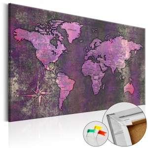 Πίνακας από φελλό - Amethyst Map [Cork Map] 90x60 cm