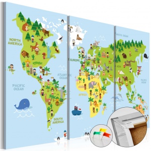Πίνακας από φελλό - Children's World [Cork Map] 60x40 cm