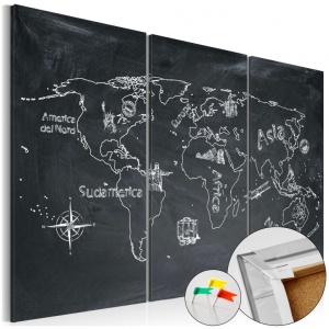 Πίνακας από φελλό - Geography lesson [Cork Map] 60x40 cm