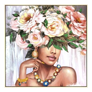 Πίνακας καμβά Flowergirl Africa 82x4.5x82 cm