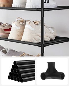 Παπουτσοθήκη, Songmics, Μαύρο, 45x28x173 cm - Img 6