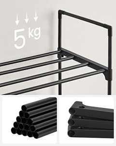 Παπουτσοθήκη, Songmics, Μαύρο, 92x30x55 cm - Img 5