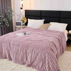 Παχιά Κουβέρτα Cocolino Stripe V14 Λιλά 200x230 cm - Img 2
