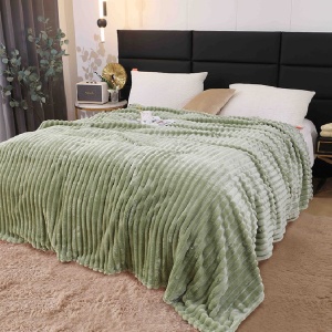 Παχιά Κουβέρτα Cocolino Stripe V6 Ανοιχτό Πράσινο 200x230 cm - Img 2