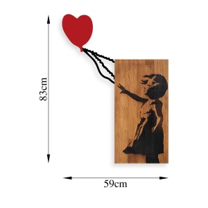Πίνακας από ξύλο και μέταλλο Banksy Καρυδί 83x60 cm - Img 7