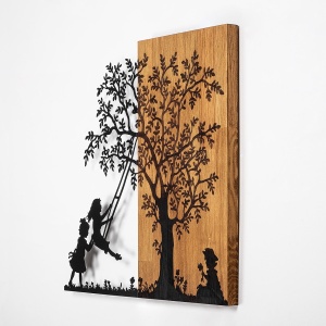 Πίνακας από ξύλο και μέταλλο The Καρυδί 58x59 cm - Img 5