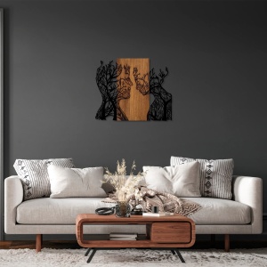 Πίνακας από ξύλο και μέταλλο Tree Καρυδί 58x70 cm - Img 3