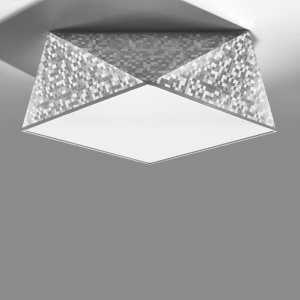 Πλαφονιέρα Hexa, Ασημί, 35x35x15 cm - Img 2