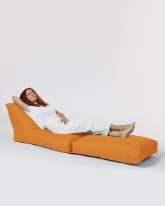 Πολυθρόνα Πουφ Κήπου Siesta Πορτοκαλί 180x55x40 cm - Img 3