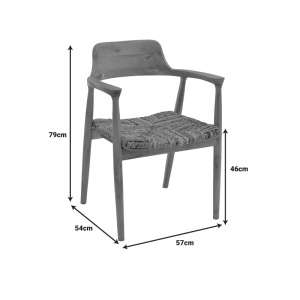 Πολυθρόνα Armchair Boho Pako World Φυσικό 57x54x79 cm - Img 8
