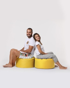 Πουφ κήπου Round Κίτρινο 55x30 cm - Img 9