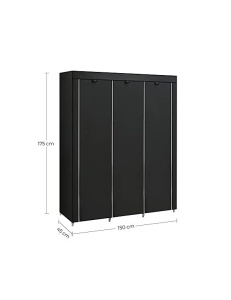 Πτυσσόμενη Ντουλάπα Ρούχων, Songmics, Μαύρο, 175 x 150 x 45 cm - Img 6