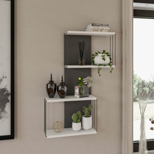 Ράφι τοίχου Destan Λευκό 65x96x19 cm