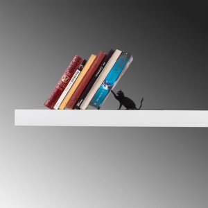 Ράφι τοίχου din μέταλλο Kitap Μαύρο 25.5x12.5x12 cm - Img 2