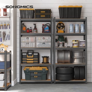 Ράφι Songmics, 5 Ράφια, 40 x 90 x 180 cm, Μαύρο, GLR040G01 - Img 8