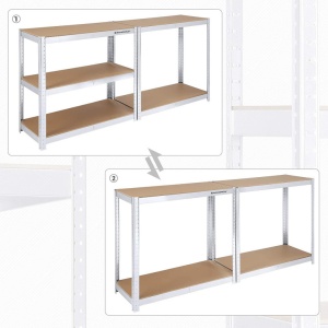 Ράφι Songmics, 5 Ράφια, 40 x 90 x 180 cm, Silver, GLR40SV - Img 2