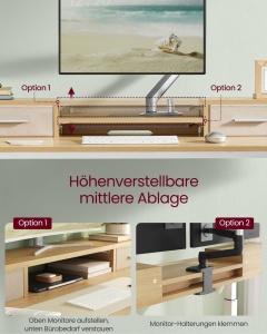 Ρυθμιζόμενο γραφείο Vasagle Λευκό 120x60x131.5 cm - Img 3