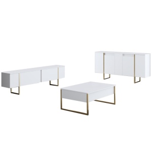 Σετ έπιπλα τραπεζαρίας Luxe Λευκό 160x35x80 cm - Img 11