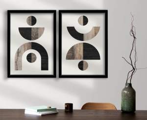 Σετ πίνακες canvas (2 τεμάχια) 2P3853NISCT-014 Καφέ 38x53 cm