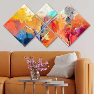 Σετ πίνακες canvas (4 τεμάχια) 4MDF1040210842 Πολύχρωμο 60x115 cm