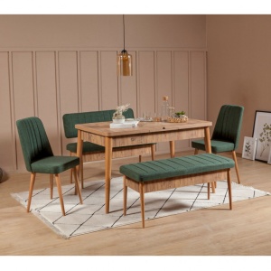 Σετ τραπέζι και καρέκλες 5 τεμάχια Vina 107 Atlantic Pine-Green