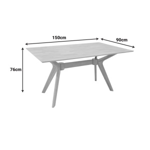 Σετ τραπεζαρίας 7 τεμαχίων Raffles, Φυσικό, 90x150x76 cm - Img 9
