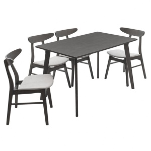 Σετ τραπέζι και καρέκλες Benson-Orlean 5 τεμάχια Γκρι Rustic 120x75x75 cm - Img 3