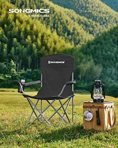 Σετ 2 καρέκλες camping, Songmics, Μαύρο, 76x51.5x95.5 cm