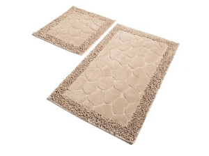 Σετ 2 πατάκια μπάνιου Stone Μπεζ (100% βαμβάκι)