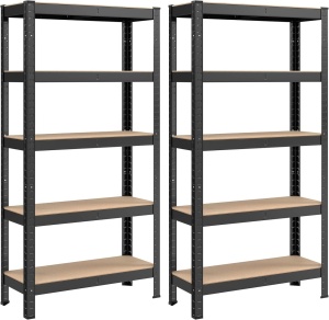 Σετ 2 ραφιέρες Songmics Μαύρο 150x75x30 cm