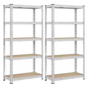 Σετ 2 τεμ. ραφιέρες αποθήκευσης Songmics Ασημί 90x40x180 cm - Img 2