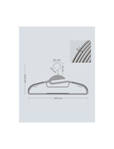 Σετ 20 πλαστικές κρεμάστρες, Songmics, πάχος 0.5 cm, Γκρι, CRP41G - Img 7
