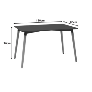 Σετ 5 τραπέζι και καρέκλες Natali-Noor Μαύρο 120x80x86 cm - Img 9