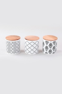 Σετ 6 δοχεία αποθήκευσης τροφίμων Ares Storage Box 12 cm 3 Pieces, Λευκό-Μαύρο - Img 2