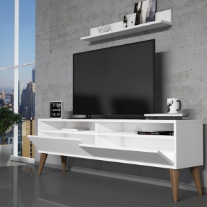 Σετ Comoda TV και τραπεζάκι σαλονιού σαλονιού Best Λευκό - Img 2