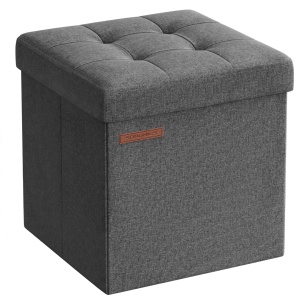 Σκαμπό Μπαούλο Αποθήκευσης Songmics Γκρι 30x30x30 cm