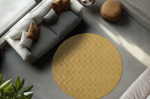 Στρογγυλό Χαλί Diamond Cut Κίτρινο inchis 120x120 cm - Img 4