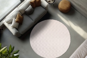 Στρογγυλό Χαλί Diamond Cut Κρεμ 200x200 cm - Img 4