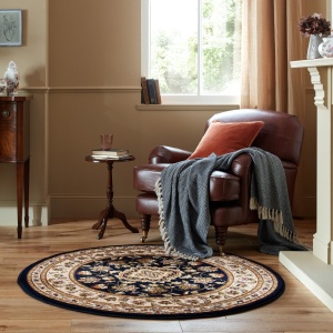 Στρογγυλό Χαλί Sincerity Royale Sherborne Μπλε 133X133 cm, Flair Rugs